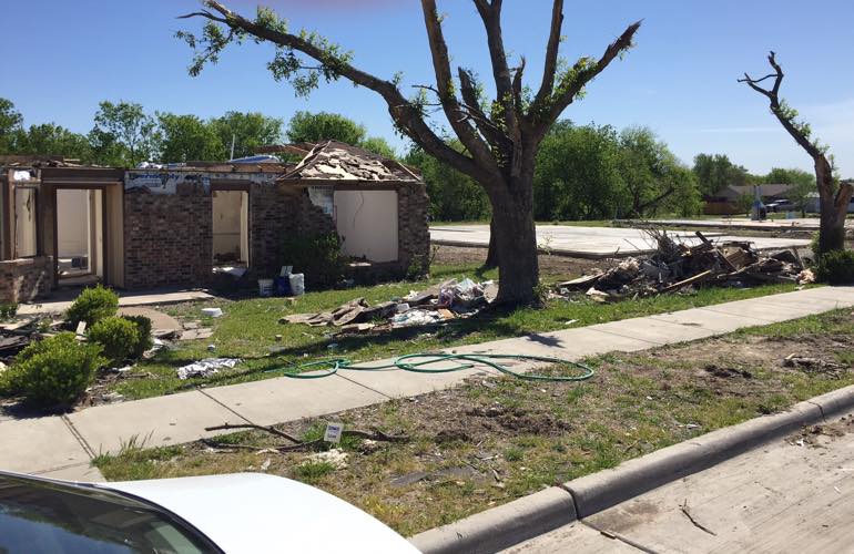 A home in Texas that was destroyed by a tornado